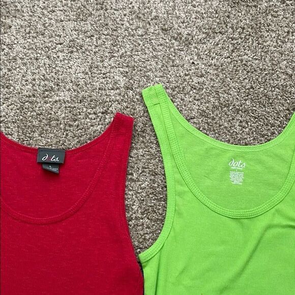 Vibrant Red and Green Tank Tops by Dots - Picture 2 of 4